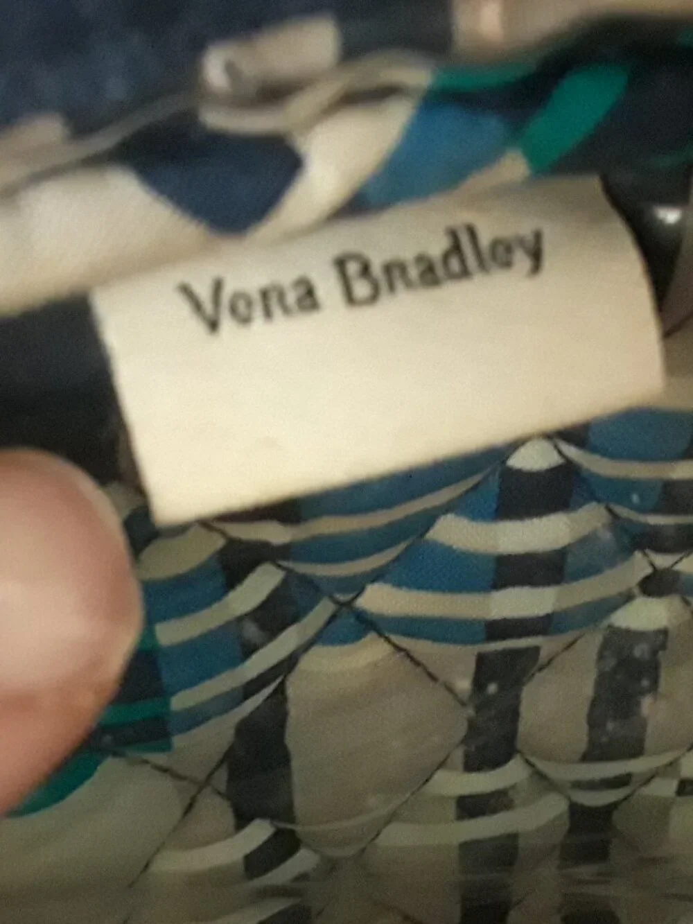 Cosmetic Bag Vera Bradley, Lined Interior, Quilted, Zip Top, Santiago Retired